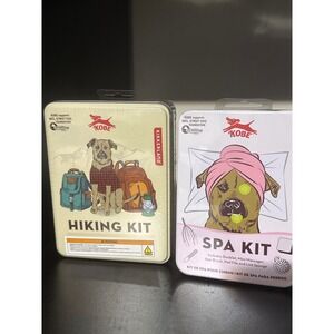 Kobe Kikkerland Dog Hiking Kit and Spa Kit Set of 2 Travel Tins New